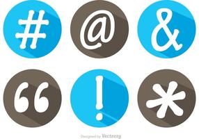 Hashtag Sosial Media Symbol Long Shadow Icons Vector