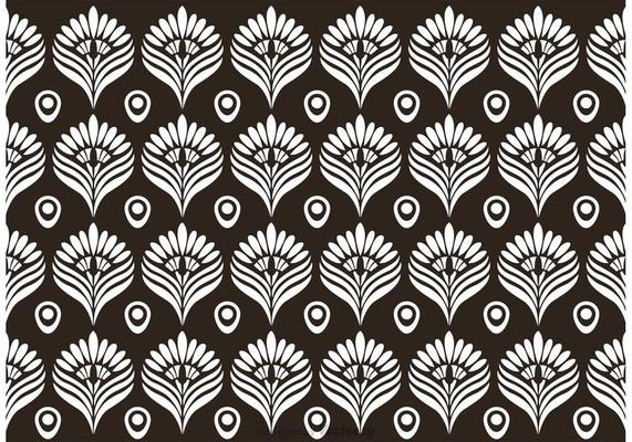 Black and White Peacock Pattern Vector
