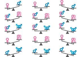 Gender And Couples See Saw Vectors
