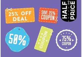 Colorful Scissors Coupon Vectors