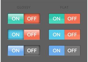 Toggle Switch On Off Buttons Vector