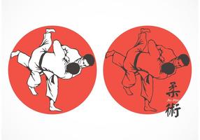 Jiu Jitsu Fighters Vector