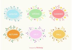 Seasonal Hand Drawn Wreaths  vector