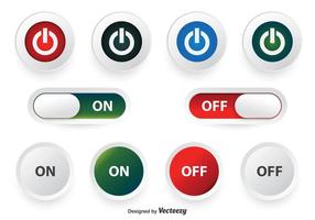 Off and On Button Set vector