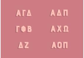 Popular Sorority Greek Letters Set vector