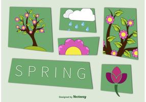Spring Season Cut Out Graphics vector