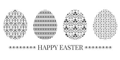 Free Black Decorative Ornamental Easter Eggs Vector