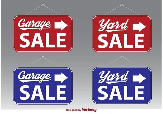 Garage Sale Vector Signs