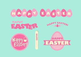 Feliz Pascua Vector Set Gráfico