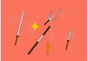 Japanese ninja assassin weapons 7167454 Vector Art at Vecteezy