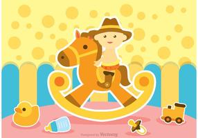 Baby Ride Rocking Horse Vector