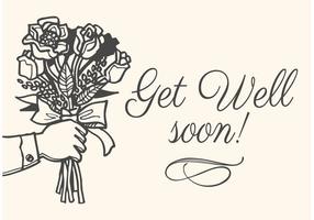 Free Drawn Get Well Soon Vector Card