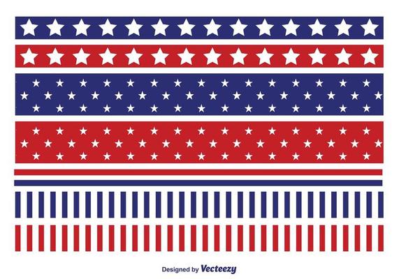 Patriotic Vector Border Set