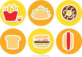 Conjunto De Iconos De Comida Rápida Vector