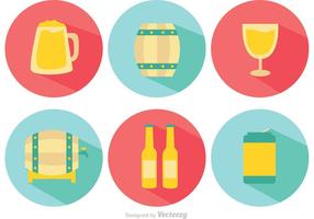 Alcohol Long Shadow Vector Icons