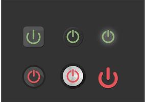 On Off Power Symbol Buttons Set