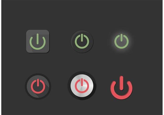 On Off Power Symbol Buttons Set