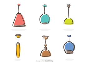 Modern Chandelier Icons Vector