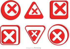 Cancelled Red Icons Vector Pack