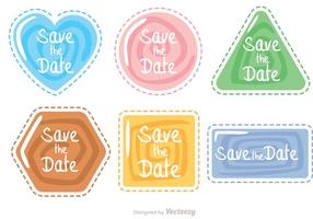 Save The Date Swirl Shape Icons Vector Pack