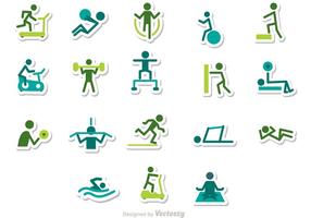 Fitness Stick Figure Icons Vector Pack