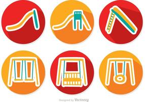 Circle Flat Playground Icons Vector Pack