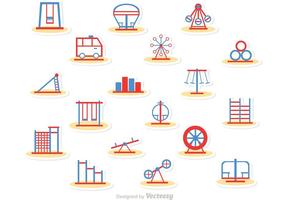 Simple Line Playground Icons Vector Pack