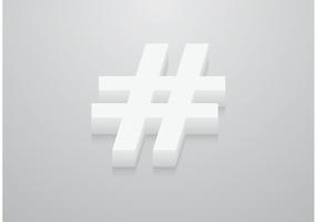 Free Vector 3D Hashtag