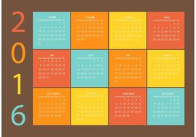 Free Vector Grid Calendar 2016