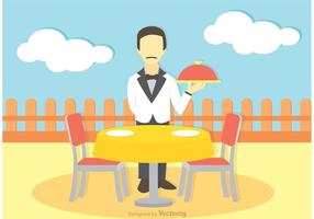 Illustration Of Waiter Vector