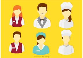 Set Of Restaurant and Hotel People Vectors