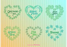 Nature Heart Wreaths Templates vector