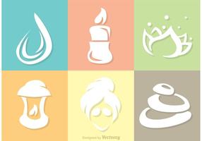 Beauty Treatment White Icons Vector Pack