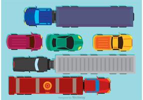 Vehicles Arial View Vector
