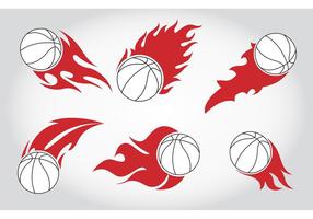 Basket Ball on Fire Vectors 