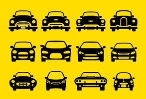 Car Silhouette Front Icons vector