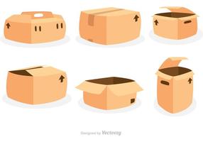 Juego De Cajas De Cartón Para Entrega Y Almacenaje. Colección De Cajas De  Cartón Aisladas Con Varios Ángulos Y Puntos De Vista. Ilustraciones svg,  vectoriales, clip art vectorizado libre de derechos. Image