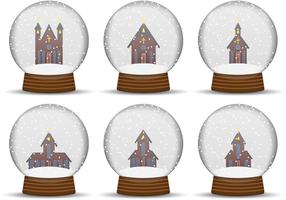 Church Snow Globe Vectors 