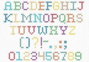 Cross Stitch Vector Font