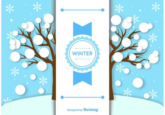 Winter Background Label Template