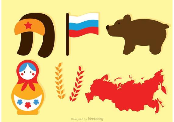 Flat Russian Vector Icons