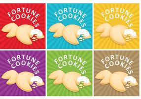 Sunburst Fortune Cookie Vector Backgrounds