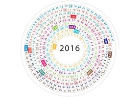 Calendario espiral 2016 Vector