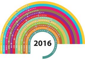 Rainbow Calendar 2016 Vector