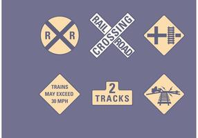 Vector Railroad Road Signs Set