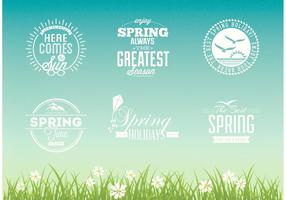 Primavera Libre Typographic Vector Diseño Set