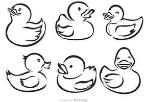 Rubber Duck Outline Vectors