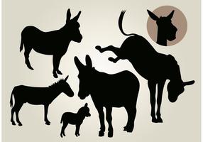 Donkey Vector Silhouette Set