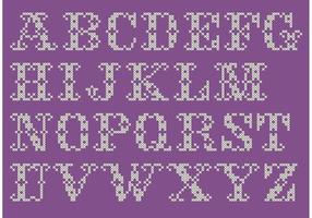 Cross Stitch Alphabet Vector Set