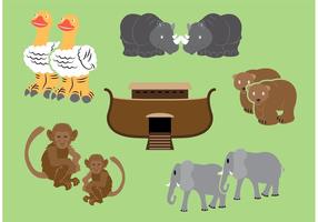 Ark Vector With Animals By Two 